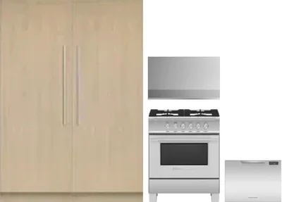 5 Piece Package Includes Refrigerator, Freezer, Range, Hood And Dishwasher